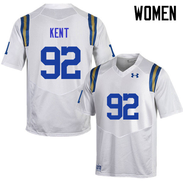 Women #92 Austin Kent UCLA Bruins Under Armour College Football Jerseys Sale-White